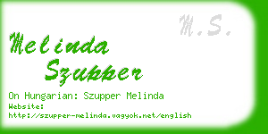 melinda szupper business card